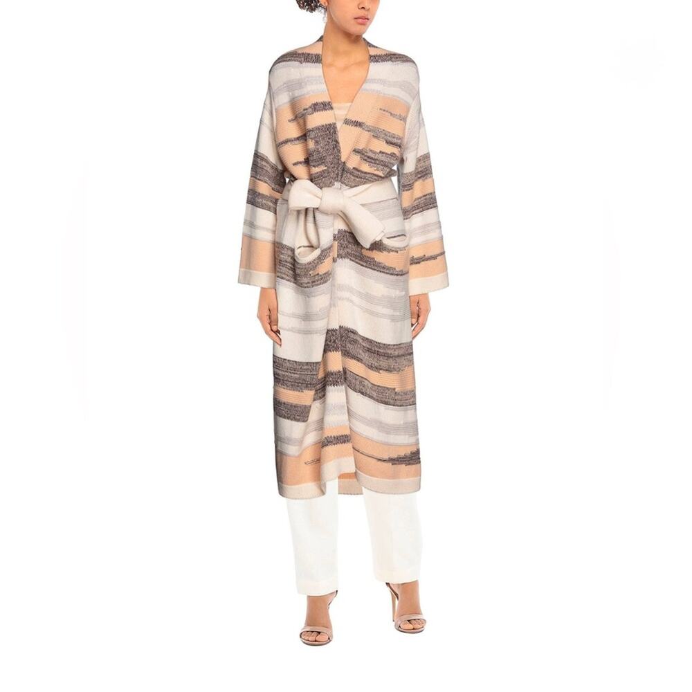 Canessa Shamanic Shawl-Collar Intarsia Knit Cashmere Cardigan Sweater NEW 5 US10